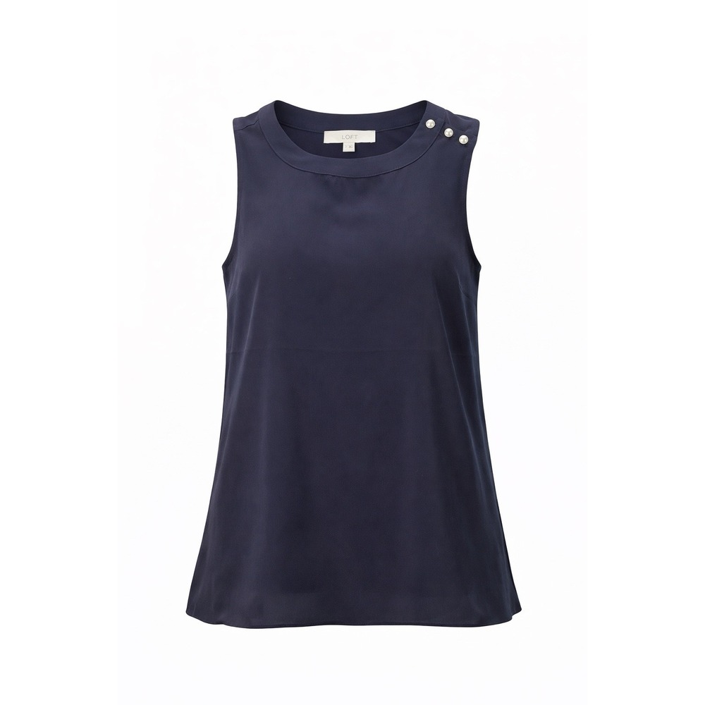 Anne Taylor Loft Silky Feel Professional Tank Workwear Navy Women Small (002)